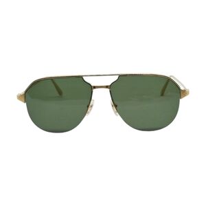 CARTIER Stylish Gold Aviator Sunglasses with Green Lenses